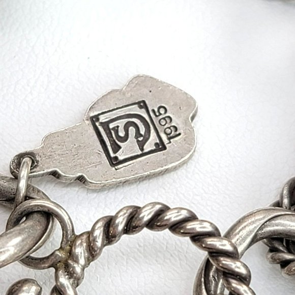 Aaron Toadlena Bracelet 1995 Sterling Silver and Green Turquoise Navajo JS8133 - Picture 9 of 16